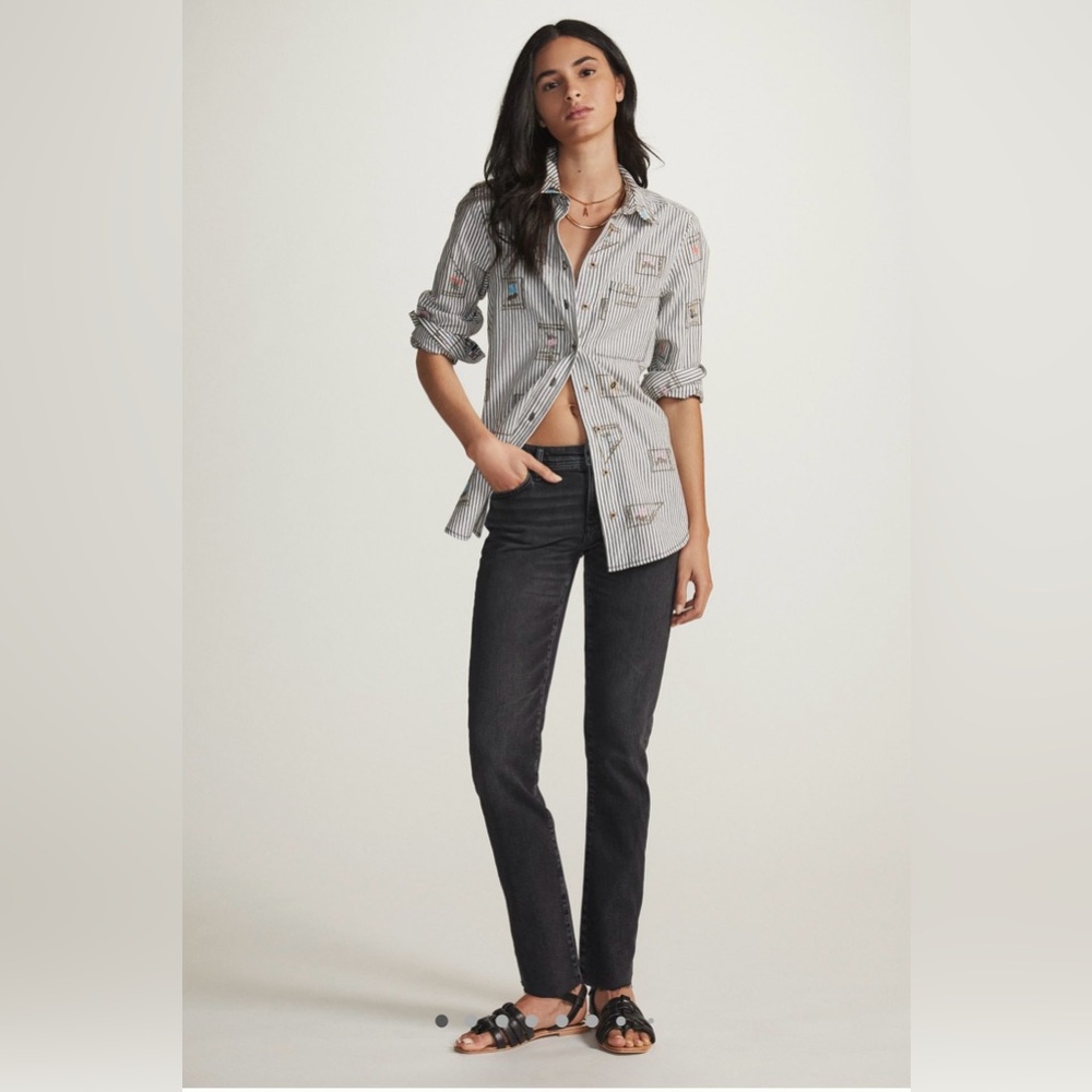 Anthropologie Pilcro Lowrise Straight Jeans Charcoal Size 25